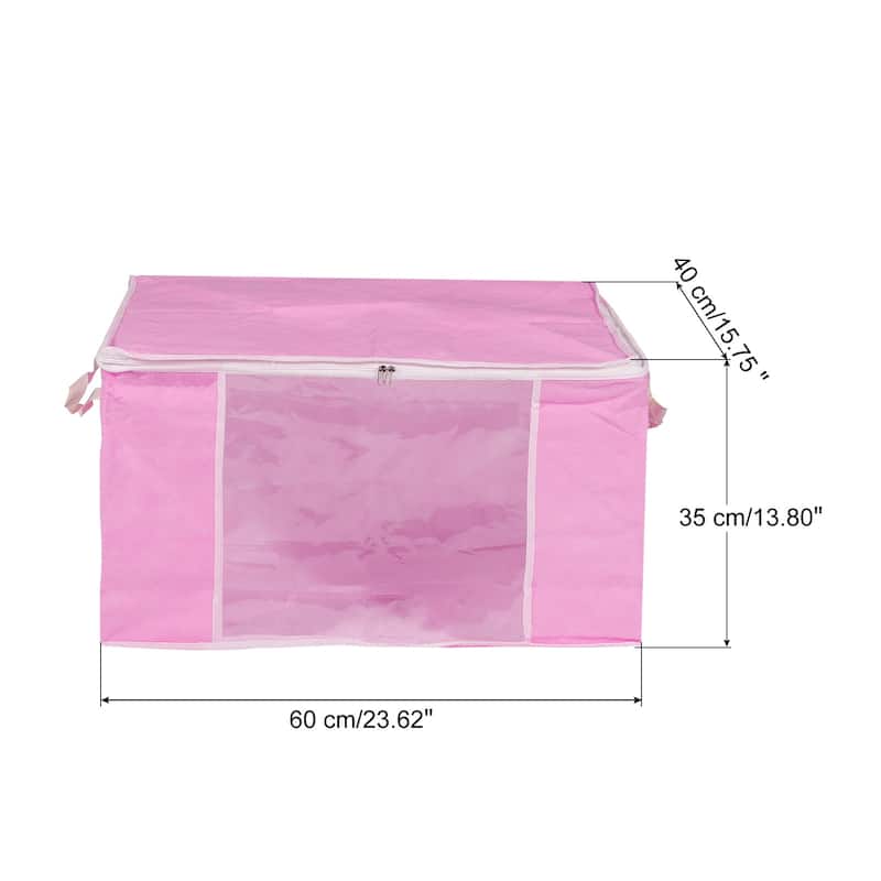 Clothes Organizer Comforters Storage Bag Clothing Storage Box 3pcs - Pink