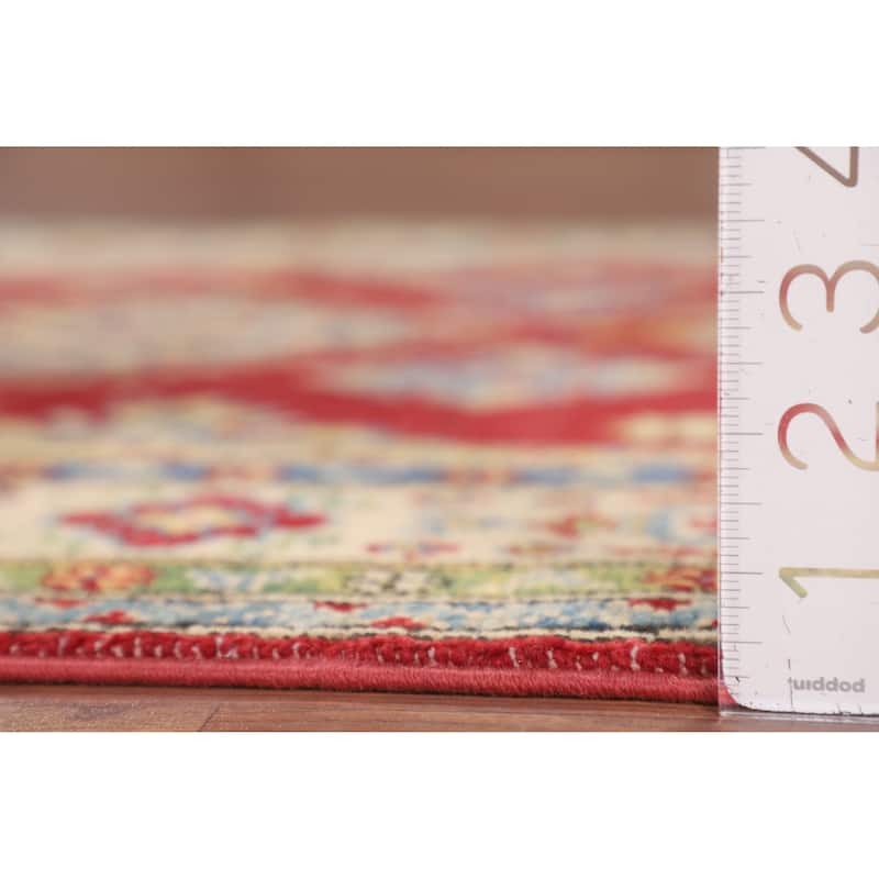 Red Kazak Accent Rug Handmade Wool Carpet - 3'4" x 5'2"