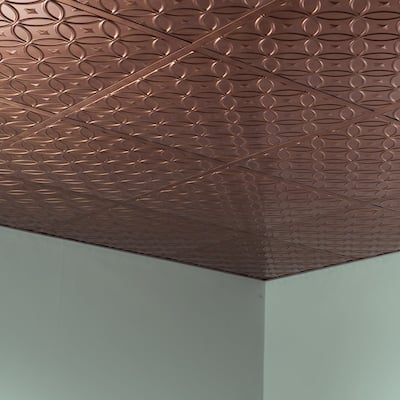 FASÄDE Rings Decorative Vinyl 2ft x 2ft Lay in Ceiling Panel in Antique Bronze (5 Pack)