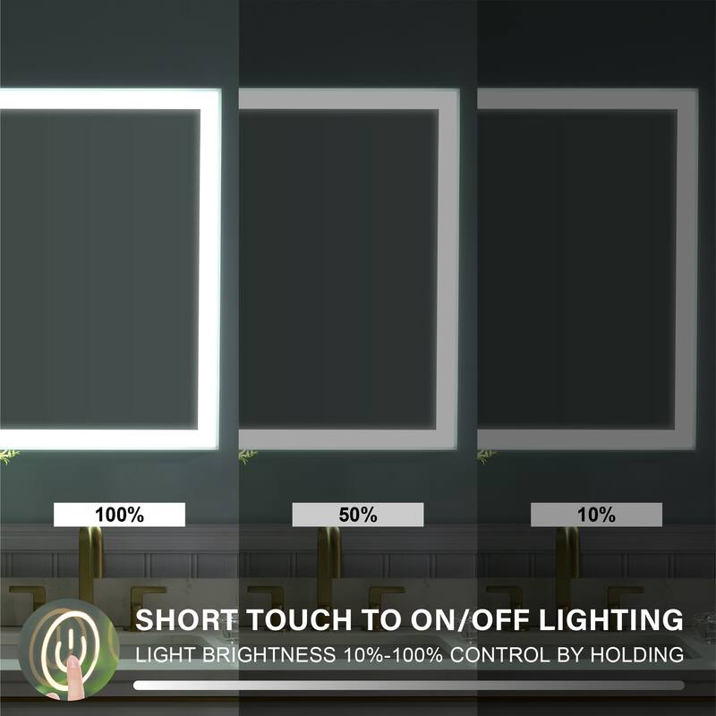 Wall Mounted Bathroom Heavy Duty Framed LED Mirror With bright light And And Memory Function