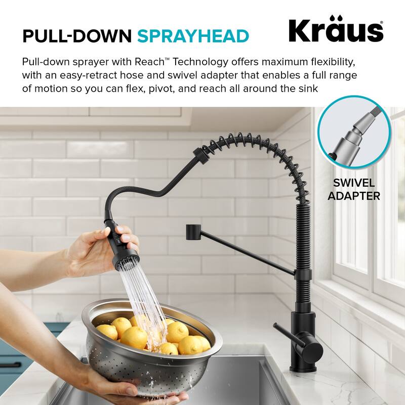 Kraus KPF-1610-FF-104 Bolden 1.8 GPM Single Hole Pull Down Kitchen