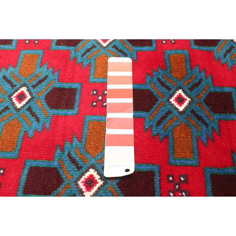 ECARPETGALLERY Hand-knotted Teimani Red Wool Rug - 2'9 x 4'7