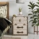 preview thumbnail 2 of 20, COZAYH Vintage Nightstand with Buckle Hinged Top, Linen Accent End Side Table for Living Room, Rectangle, Grey Light Grey