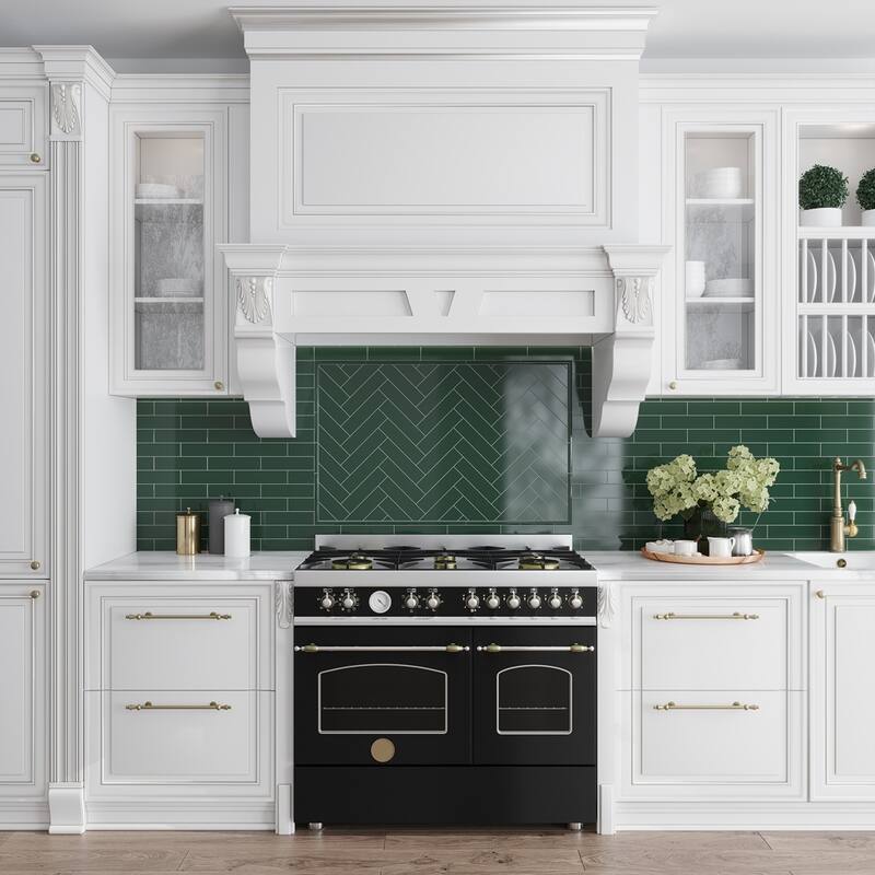 Apollo tile 0.5" x 8" Arte Glossy Green Ceramic Tile (0.3 sq ft/case) - 10 Pack