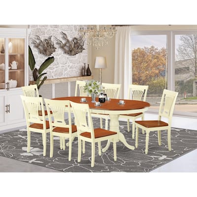 Dining Room Set 9 Piece - Table & 8 Chairs - Kitchen Table Set - Black Cherry Finish