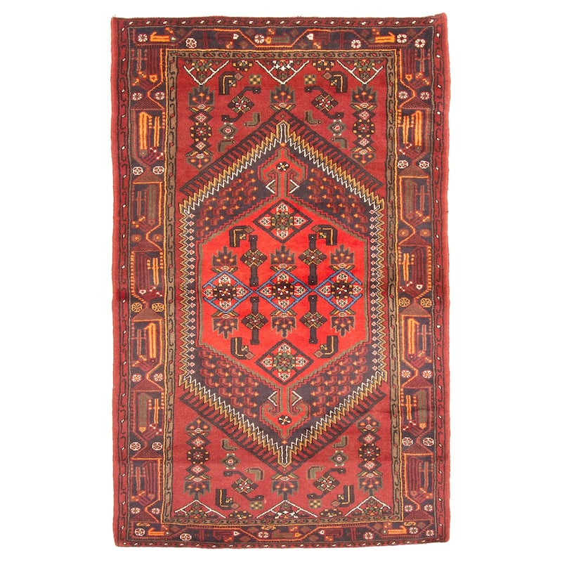 ECARPETGALLERY Hand-knotted Andelz Red Wool Rug - 4'1 x 6'8