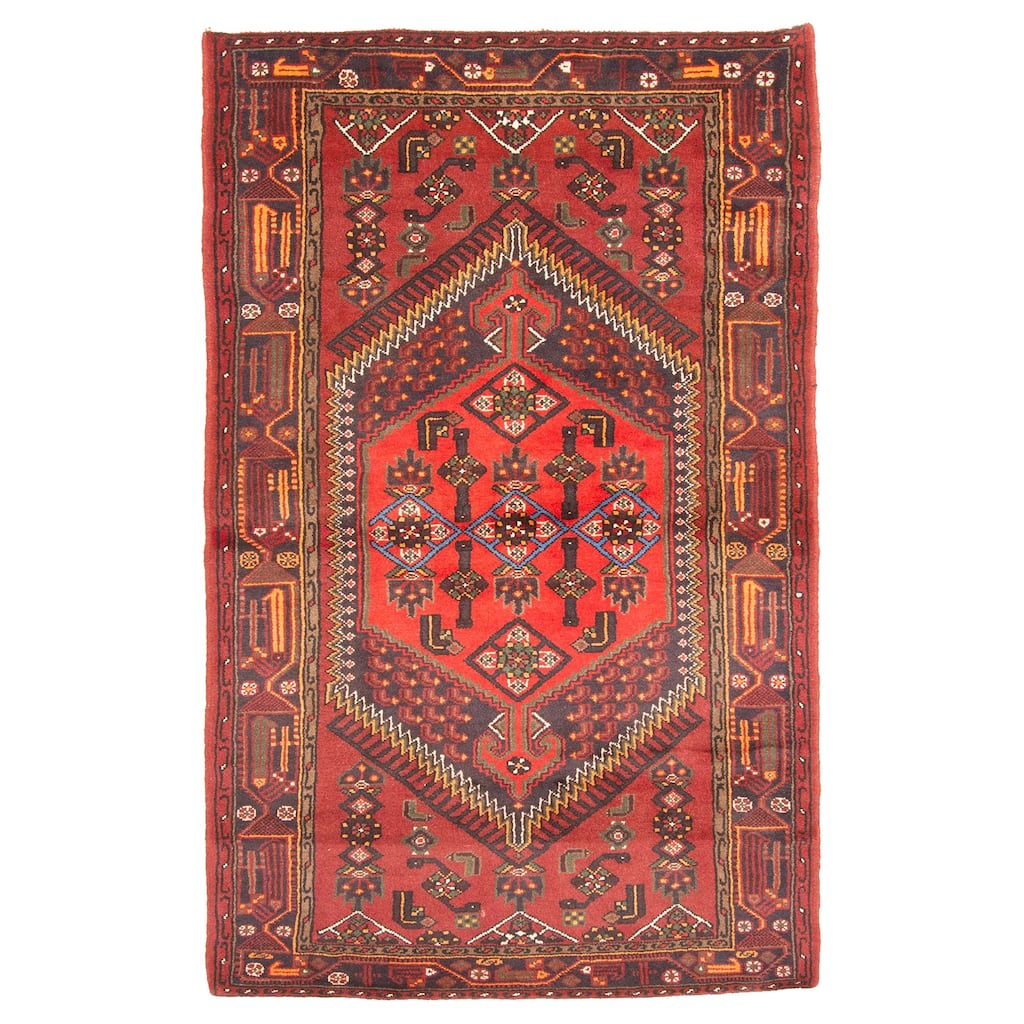 ECARPETGALLERY Hand-knotted Andelz Red Wool Rug - 4'1 x 6'8
