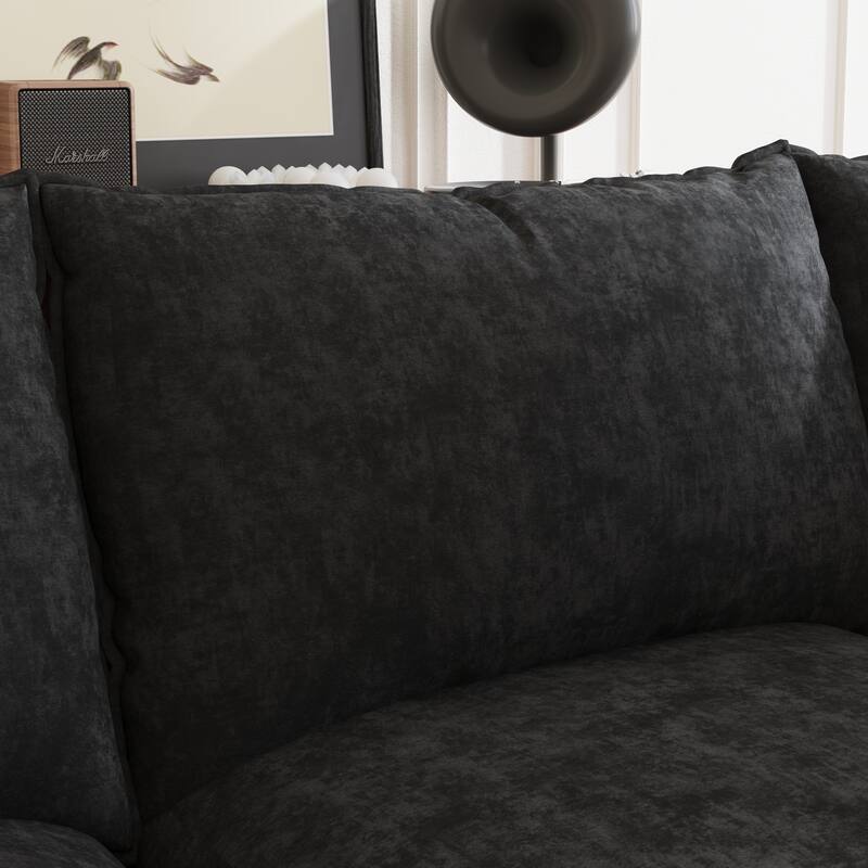 GDFStudio - Chenille L-Shaped 97" 5-Seater Sectional Sofa with Armrest Storage