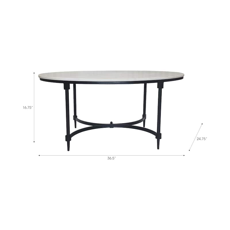 Marble Side Table Round Top Metal Base Small Spaces Home Decor