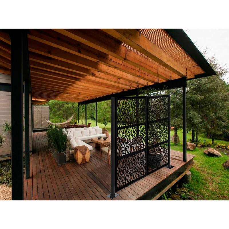 HighlanderHome Freestanding 8-foot Modular Metal Privacy Screen