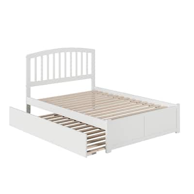 Full Platform Bed with Trundle - Twin Size, Modern Design, Sturdy Frame, Easy Assembly, Space Saving