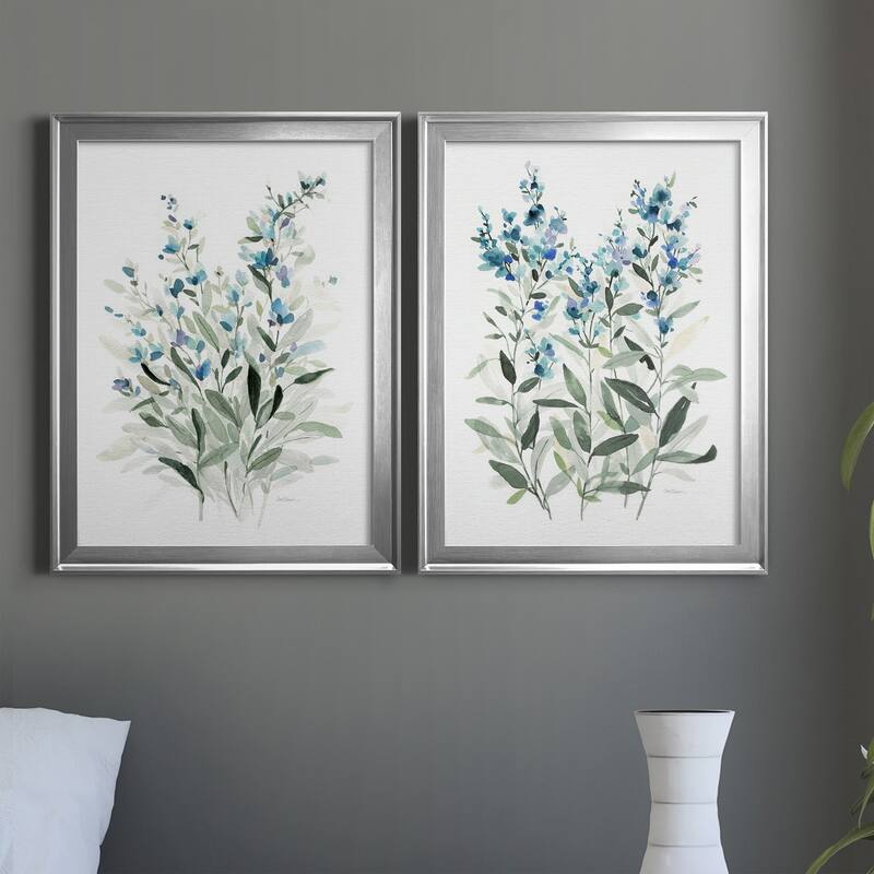 Delicate Blue Botanical I Premium Framed Print - Ready to Hang - Multi-Color