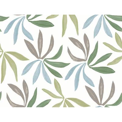 York Wallcoverings Little Garden Alpine and Sky and Silver Wallpaper