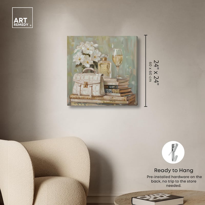 Sage Green Glam Canvas by Art Remedy, Gallery Wrapped
