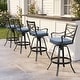 preview thumbnail 14 of 27, Outdoor Patio Bar Stools Aluminum Swivel Bar Chair with Sunbrella Cushion SpectrumDenim - 4PC