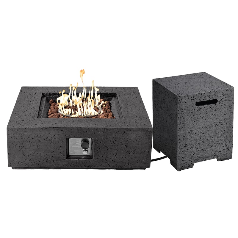COSIEST Outdoor 35-inch Square Propane Fire Pit Table