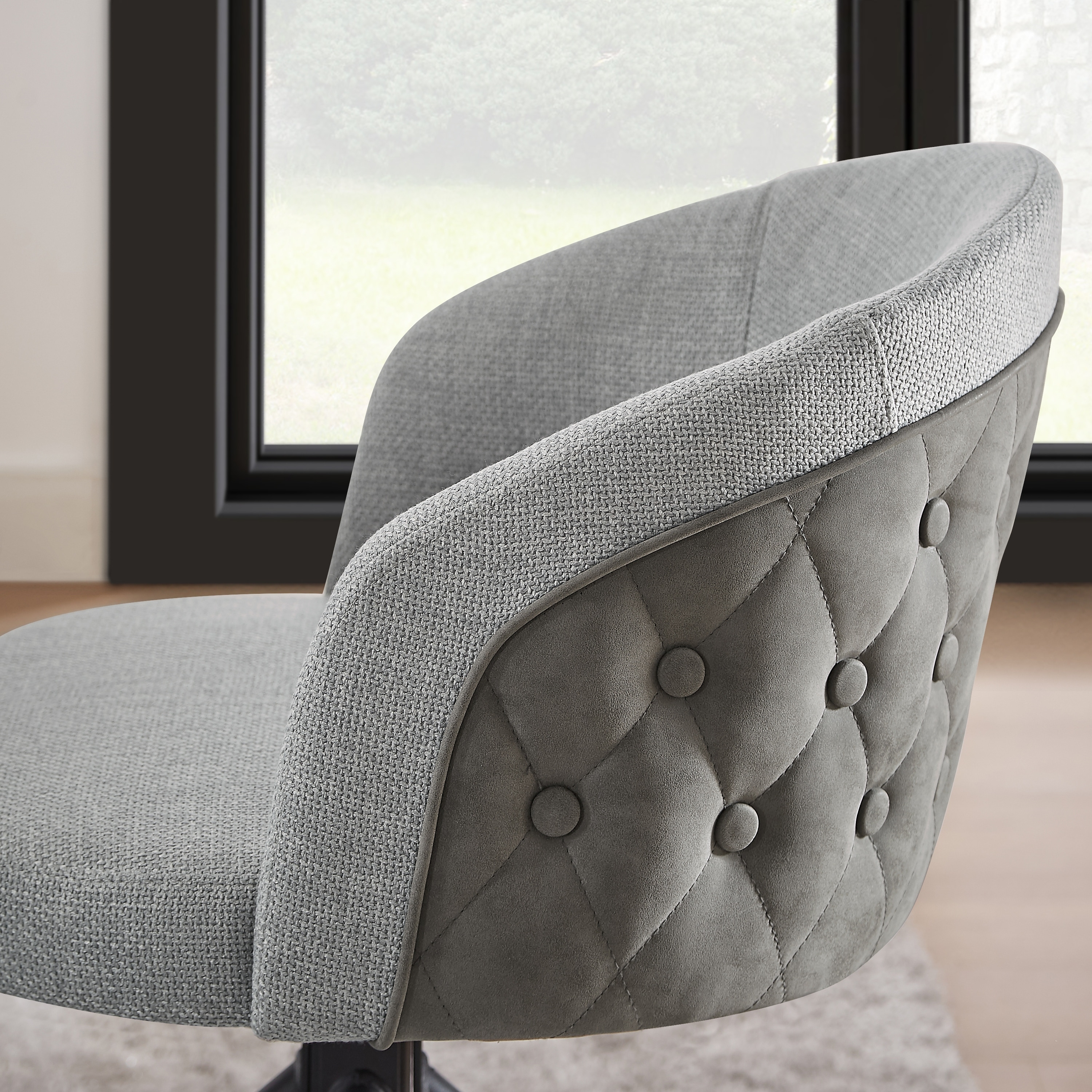 Art Leon Patchwork Fabric Swivel Home Office Chair