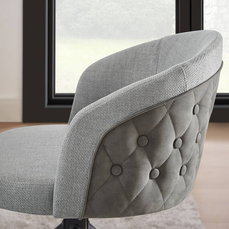 Art Leon Patchwork Fabric Swivel Home Office Chair