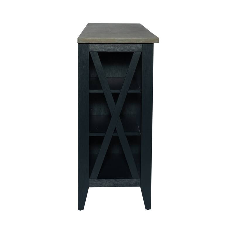 Lakeshore Server with Stemware Rack and Adjustable Shelves - Navy