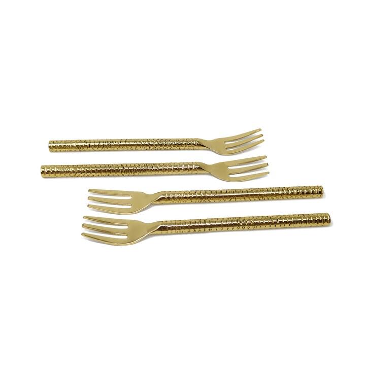 Gold Dessert Spoons/Forks, Set of 4