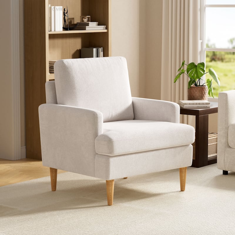 set of 1 Accent Chair for Bedroom Living Room with Wood Legs