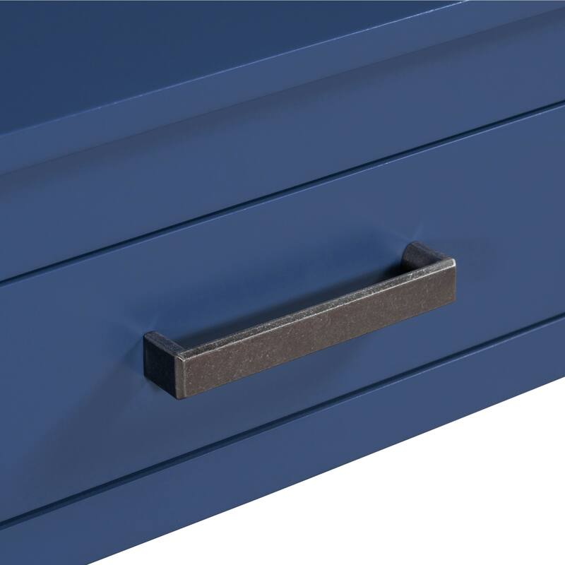 62.2'' Entryway Table, Minimalist Sofa Table with 3 Drawers, Painted Console Table with Bottom Shelf and Iron Handles