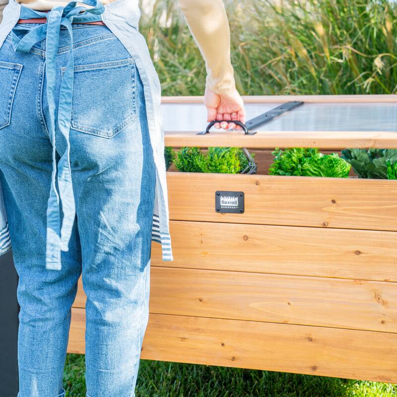 Backyard Discovery Aggie 4x2' Cedar Cold Frame Mini Greenhouse, PC Lid - aggie c