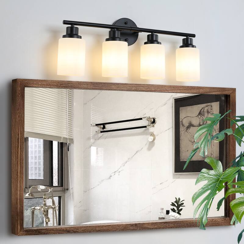 Bathroom Vanity Light 4/5/6-Light Black Finish Fixture - 4-Light