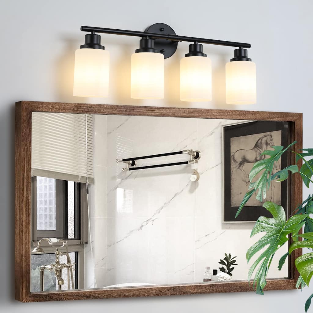 Bathroom Vanity Light 4/5/6-Light Black Finish Fixture - 4-Light