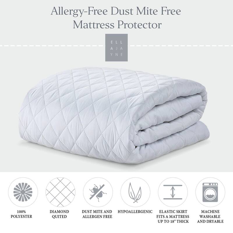 Ella Jayne Allergen and Dust Mite Free Mattress Protector - White