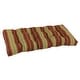 preview thumbnail 3 of 12, 42-inch by 19-inch Tufted Indoor/Outdoor Loveseat/Bench Cushion - 42 x 19 Kingsley Stripe Ruby