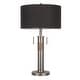 preview thumbnail 8 of 12, Carbon Loft Lupone Industrial Table Lamp with Black Drum Shade - N/A Gunmetal