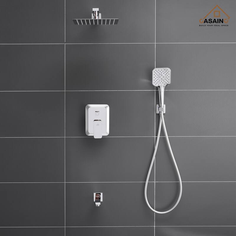 Wall-mounted rain shower faucet with pressure balanced valve
