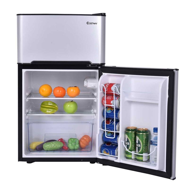 Costway Refrigerator Small Freezer Cooler Fridge Compact 3.2 cu ft.