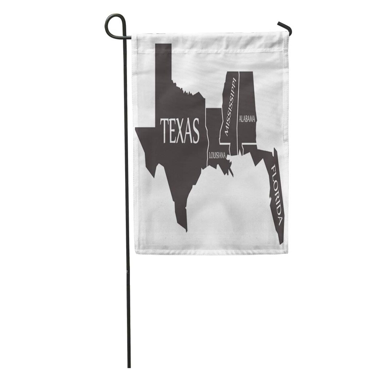 Shop Shape Texas Louisiana Mississippi Alabama Florida Map Labelled Black Silhouette Garden Flag Decorative Flag House Banner On Sale Overstock 31342095