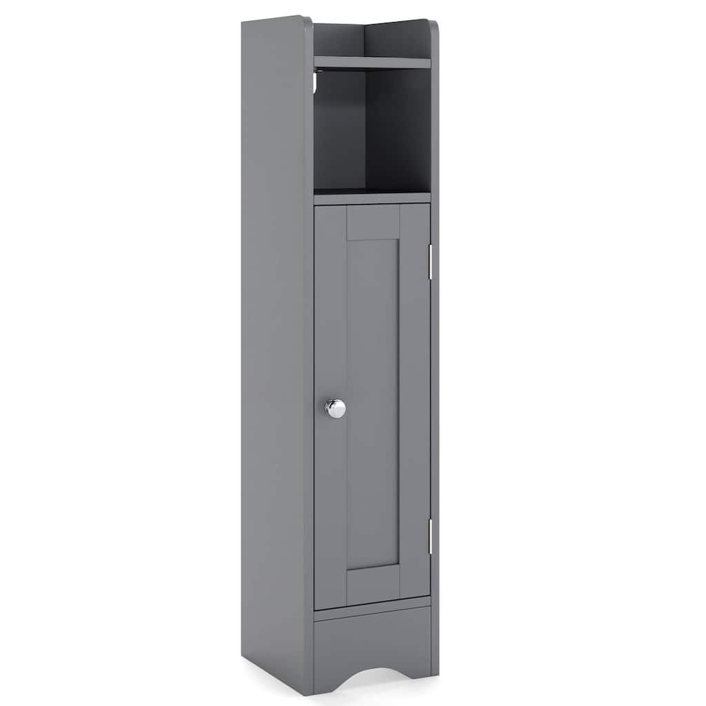 Costway Bathroom Storage Cabinet with Door Toilet Paper Holder Stand - See Details
