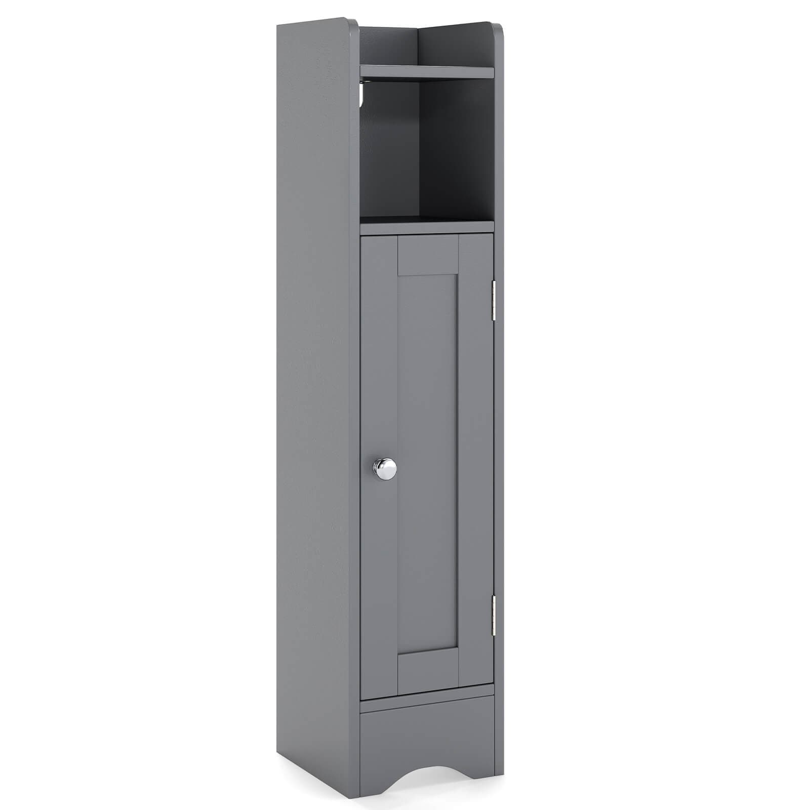 Costway Bathroom Storage Cabinet with Door Toilet Paper Holder Stand - See Details