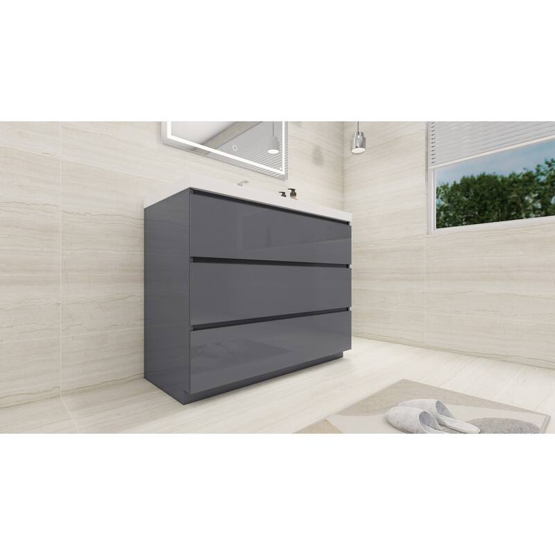 Aron 42'' Freestanding Vanity with Reinforced Acrylic Sink