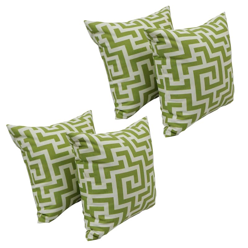 Blazing Needles 17-inch Square Polyester Outdoor Throw Pillows (Set of 4)