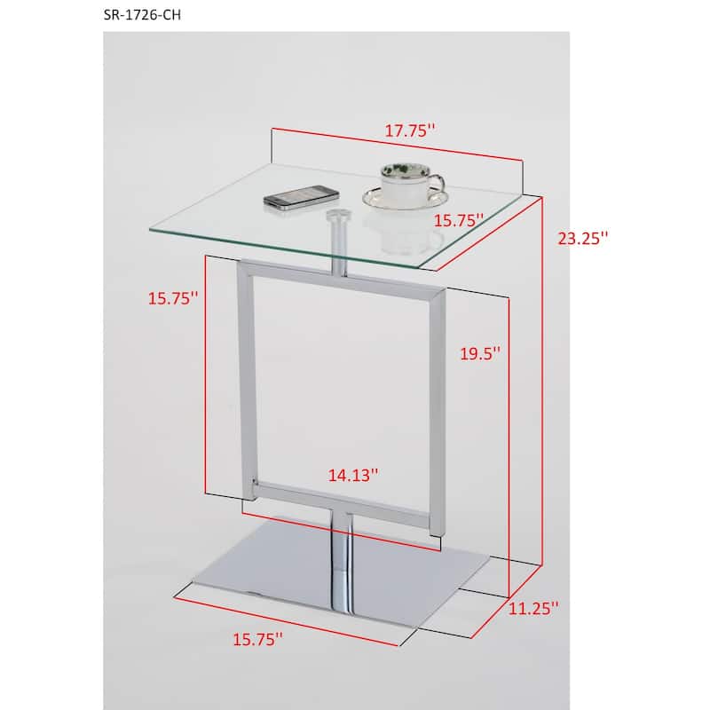 Metal & Glass Side Table (Chrome)