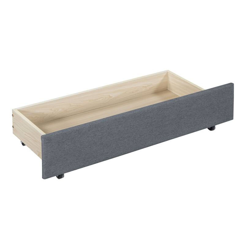 Upholstered sofa bed with 2 storage drawers