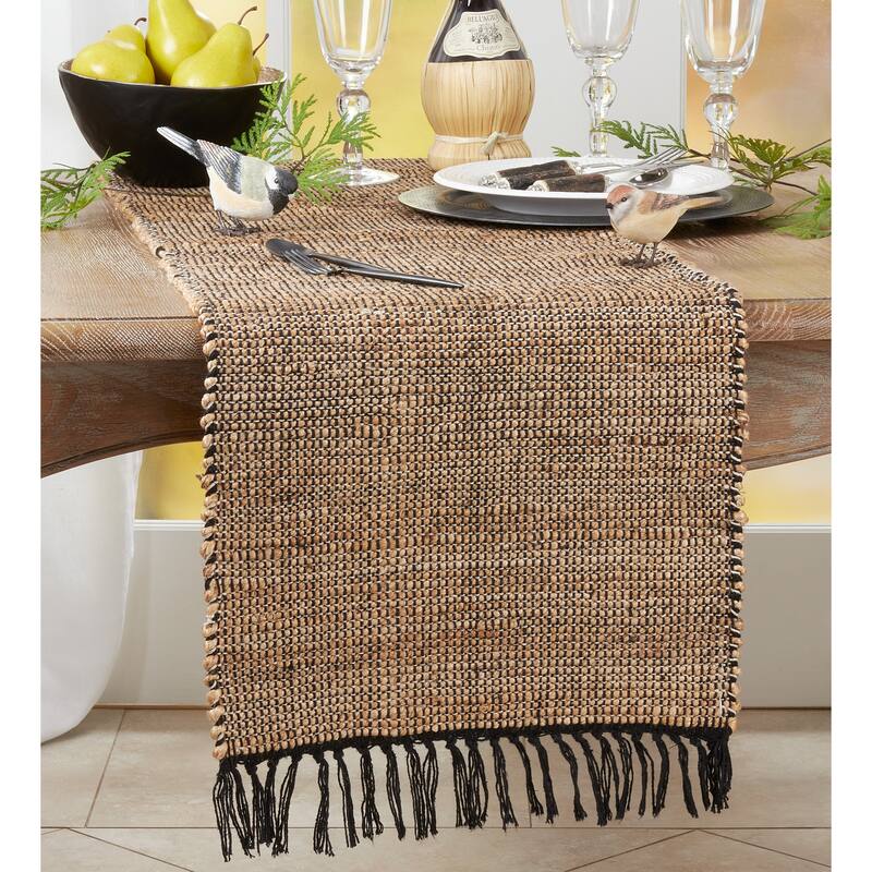 Jute Table Runner With Fringe Design - 16"x72"