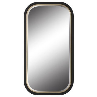 Nevaeh Curved Beveled Rectangle Wall Mirror - 43" - Black and Gold