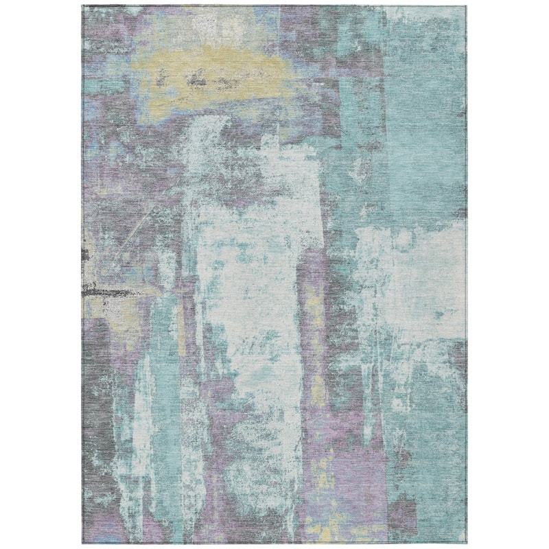 HomeRoots Abstract Transitional Rectangle Outdoor Rug