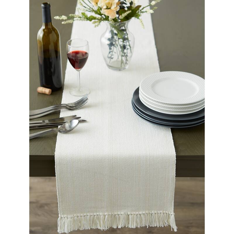 DII Variegated Taupe Fringe Table Runner 13x72