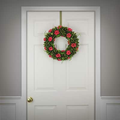 National Tree Company 18 in. Hot Pink Spring Floral Wreath - 18 in