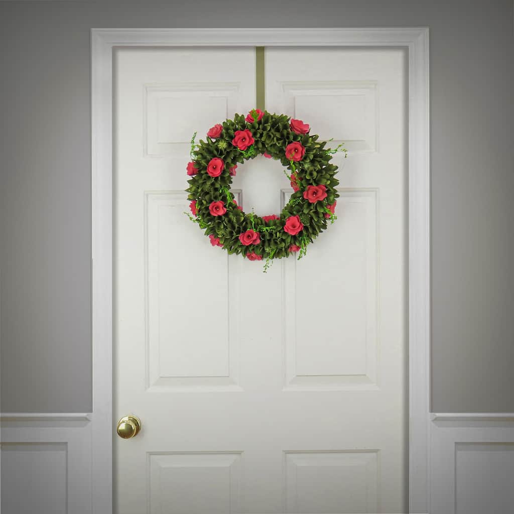 National Tree Company 18 in. Hot Pink Spring Floral Wreath - 18 in