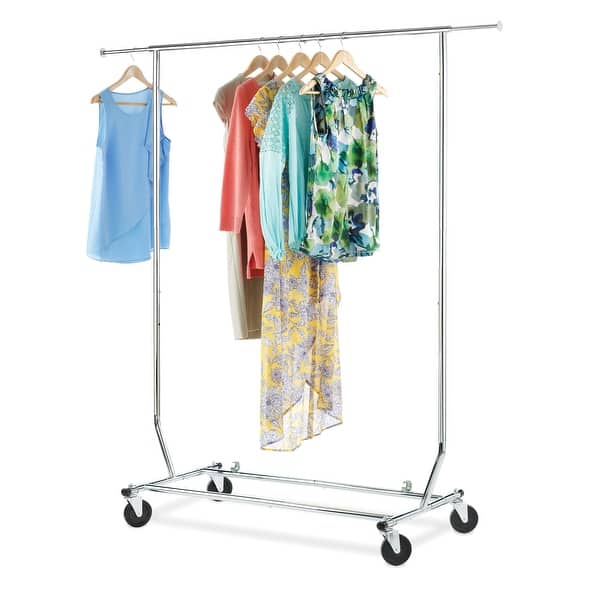 Whitmor Collapsible Rolling Garment Rack - Chrome - On Sale - Bed Bath ...
