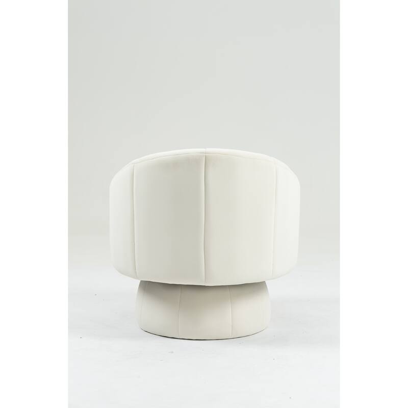 Modern 28.75" Velvet Upholstered 360° Swivel Accent Chair with Wood Frame and Waist Cushion