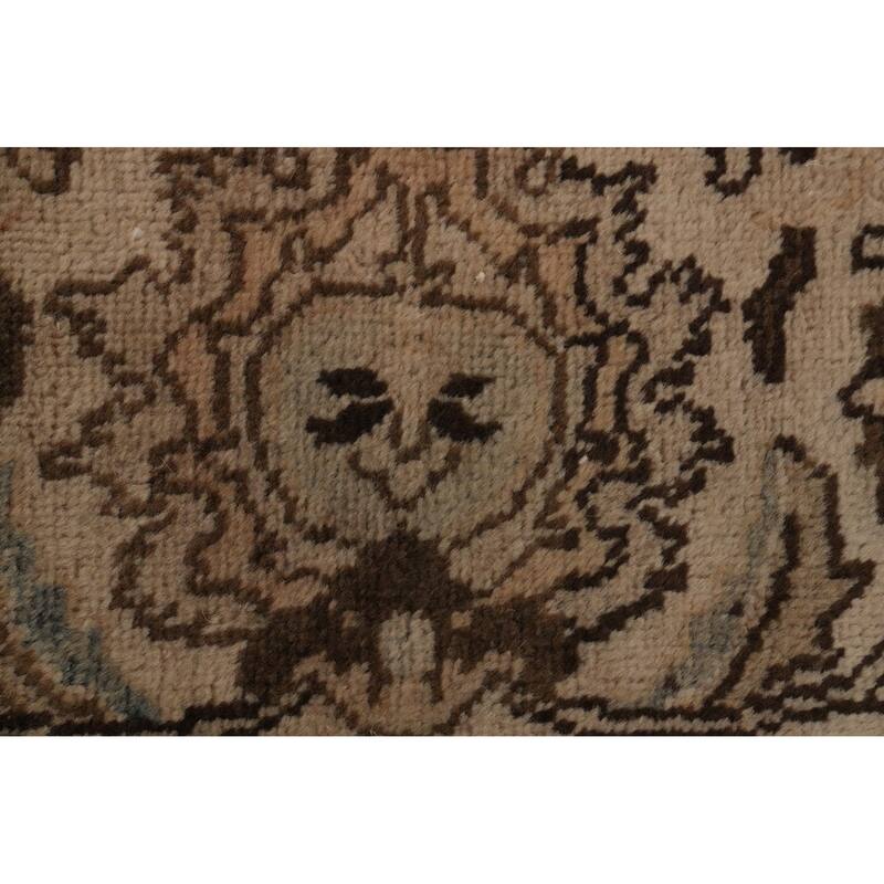 Hand Knotted Oriental 100% Wool Carpet Traditional Floral Peach Tabriz Area Rug - 10' 8'' X 9' 1''